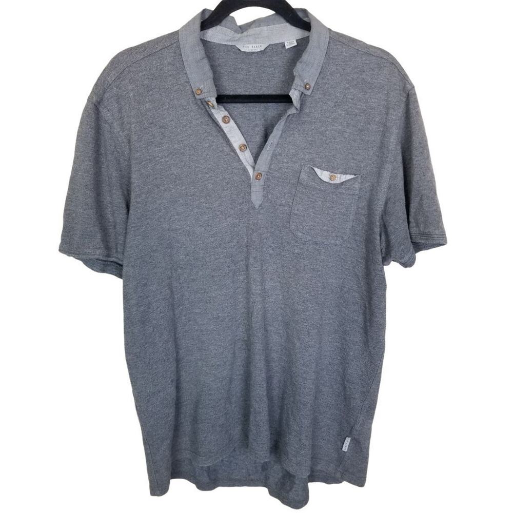 Ted Baker Mens Polo Shirt Size L/XL Business Casual Stretch Minimalist Designer